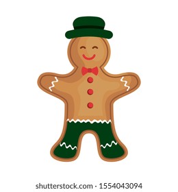 ginger cookie christmas isolated icon vector illustration design