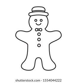 ginger cookie christmas line style vector illustration design
