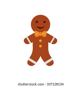Ginger cookie isolated on white background.
