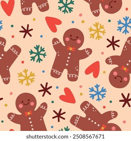 Ginger Cookie Pattern Ginger Cookie Background Christmas Seamless Pattern