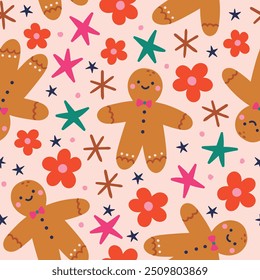 Ginger Cookie Pattern Gingerbread Background Christmas Ginger Bread Background