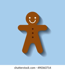 ginger cookie sweet christmas vector illustration design