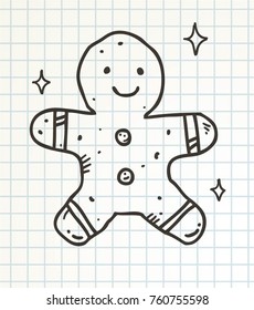 ginger cookies doodle vector