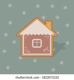 Ginger cookies. New year's illustration