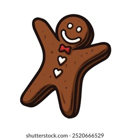 Ginger cookies vector drawing in white background 