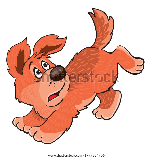 Ginger Dog Running Away Someone Scared Stock Vector (Royalty Free ...
