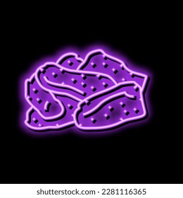 Ingwer getrocknete Frucht Neon Leuchtzeichen Vektorgrafik. Ingwer-Trockenfruchtschild. einzelne Symbolillustration