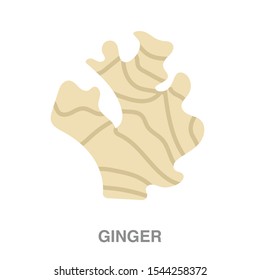 Ginger  flat icon on white transparent background. You can be used ginger icon for several purposes.