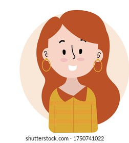 Ginger girl with hoop earrings