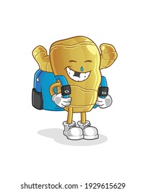 ginger goes to school vector. cartoon character