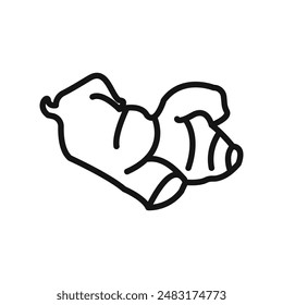 ginger icon Black line art vector