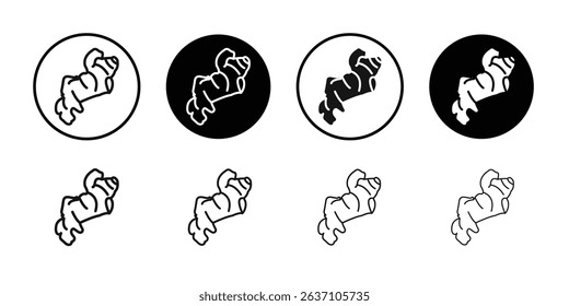ginger icon Black line art vector logo set