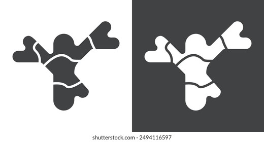 Ginger icon Flat set in black and white color outline vector