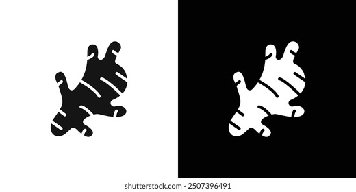 Ginger icon Flat vector set outline