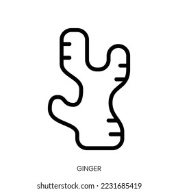 ginger icon. Line Art Style Design Isolated On White Background