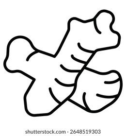 ícone de gengibre Contorno isolado logotipo marca