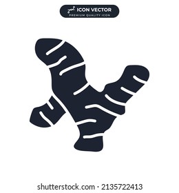 plantilla de símbolo de icono de jengibre para el logotipo de colección de diseño gráfico y web ilustración vectorial