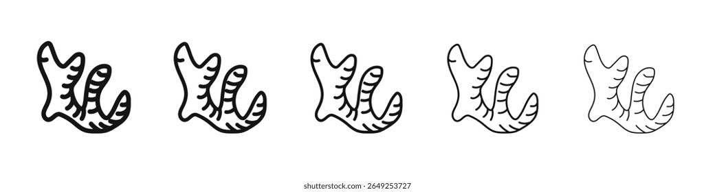 ícone de gengibre vetor contorno definir sinal de ilustração