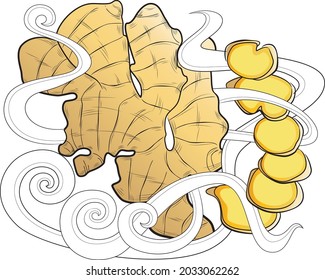 Ginger illustration design for packaging, brochure, leaflet, books, t-shirt and bag.