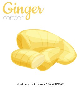 Ginger isolated vector illustration, cartoon style colored clip-art.