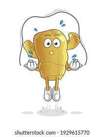 ginger jump rope exercise illustration. character vector