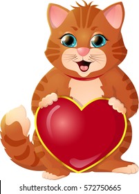 Ginger kitten on a white background