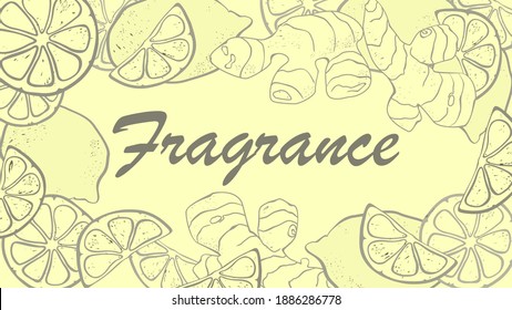 Ginger and lemon decorative frame.