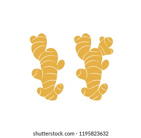 Ginger logo. Isolated ginger on white background

