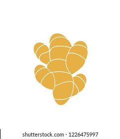 Ginger logo. Isolated ginger on white background