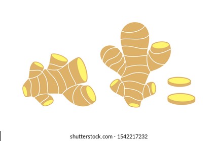 Ginger logo. Isolated ginger on white background. Part