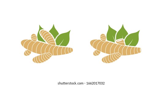 Ginger logo. Isolated ginger on white background