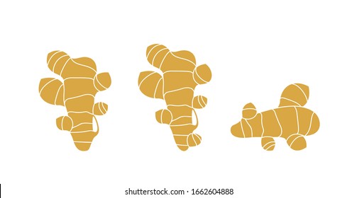 Ginger logo. Isolated ginger on white background