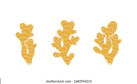 Ginger logo. Isolated ginger on white background