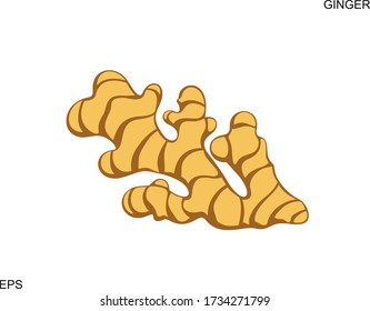 Ginger logo. Isolated ginger on white background