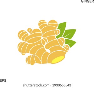 Ginger logo. Isolated ginger on white background