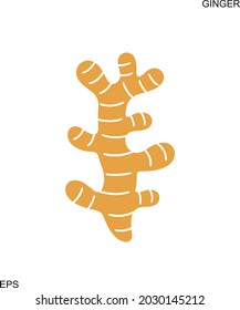 Ginger logo. Isolated ginger on white background