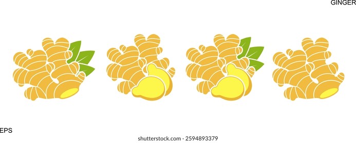 Ginger logo. Isolated ginger on white background