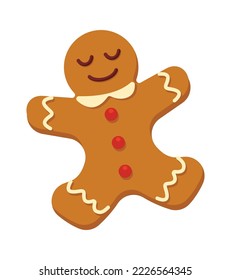 Ginger man flat icon Christmas cookies Season sweets