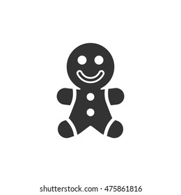 Ginger man icon in single color. Food snack cake ginger bread brown
