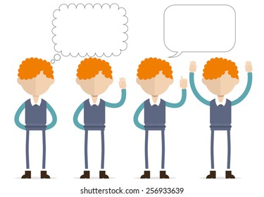 Ginger man standing in different poses.