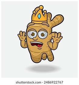Ginger Mascot Character Cartoon With Shocked expression. For brand, label, packaging and product. Vector Illustration