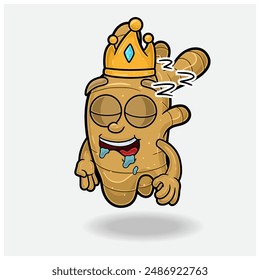 Ginger Mascot Character Cartoon With Sleep expression. For brand, label, packaging and product. Vector Illustration
