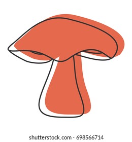 Ginger mushroom icon vector illustration for design and web isolated on white background. Mushroom vector object for labels, logos and advertising