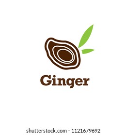 ginger on white background, herb medical concept,vector illustration icon