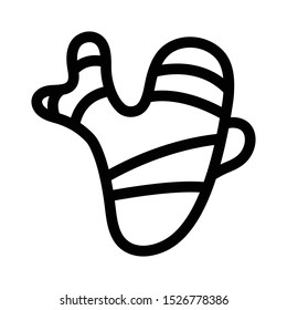 Ginger outline icon, line vector sign, linear pictogram isolated on white. Vector Illustration