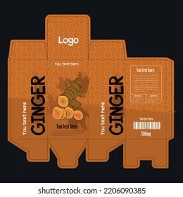 ginger packaging template retro dark brown design