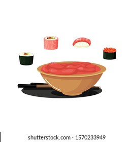 ginger in a plate vector illustration