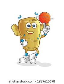 ginger playing basket ball mascot. cartoon vector