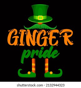 Ginger Pride. St Patrick's Day T Shirt Design