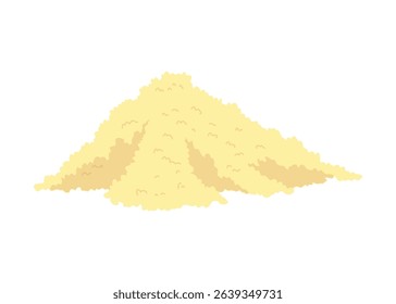 Ginger root. Aromatic herbal spice. Food ingredient, natural herb plant, powder. Fresh and raw vegetable in cartoon flat style. Vector illustration isolated on white background